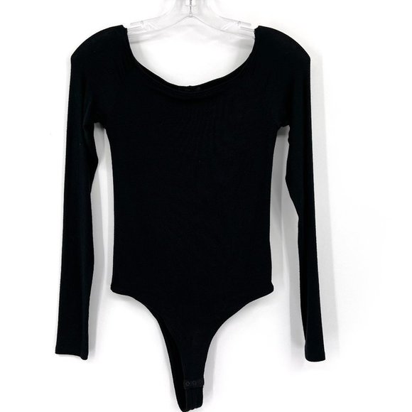 ATM Anthony Thomas Melillo Tops - ATM MODAL RIB LONG SLEEVE BODYSUIT BLACK